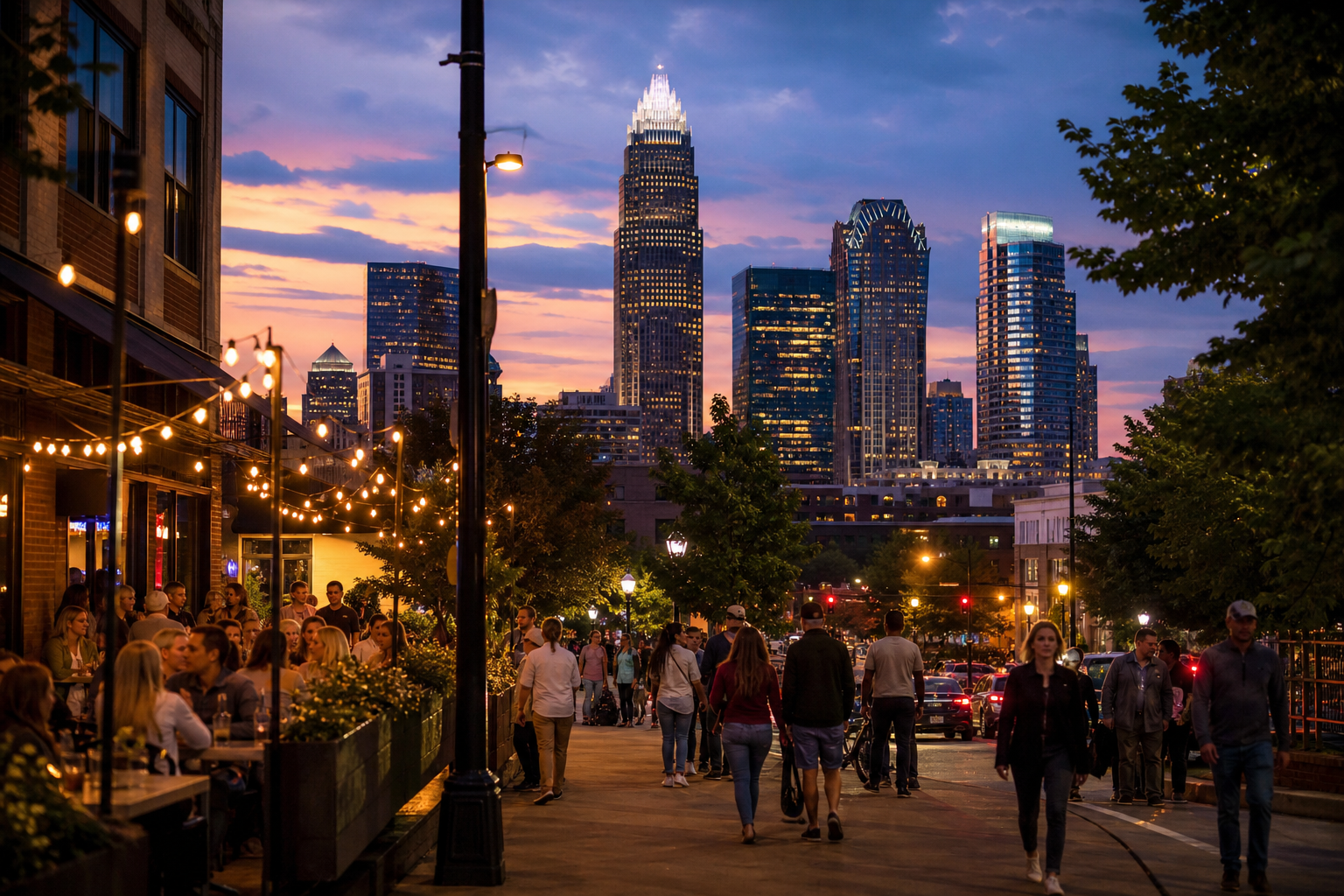 Charlotte Skyline at Dusk