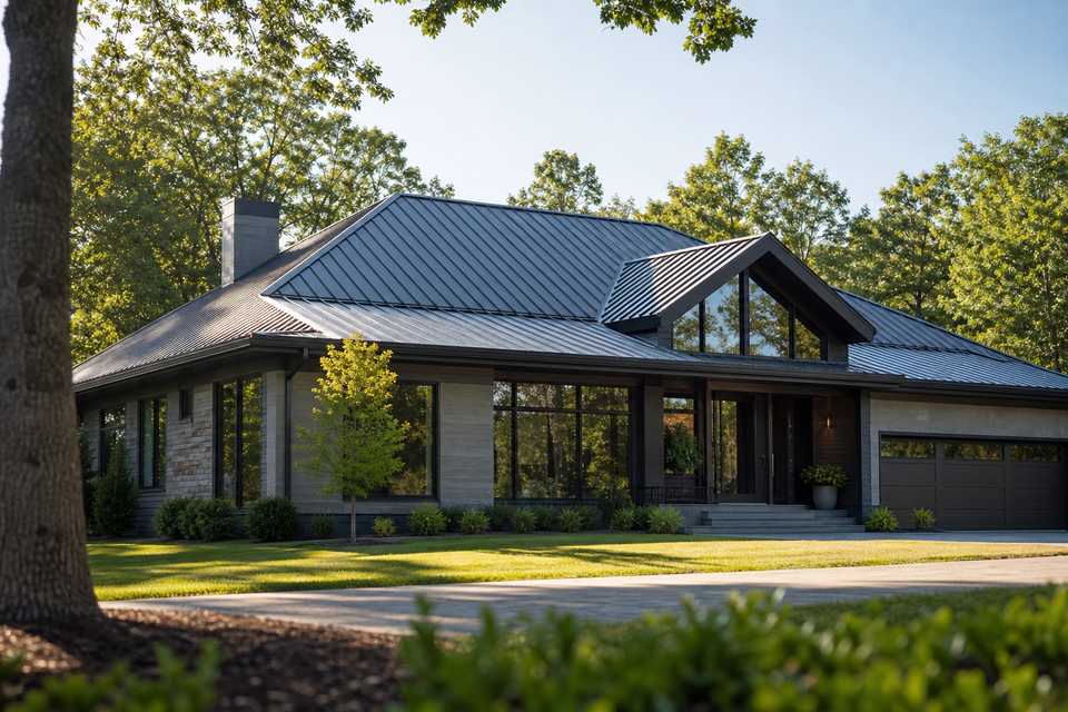 Metal Roof at Dusk