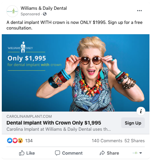 Facebook Ad for Dentists