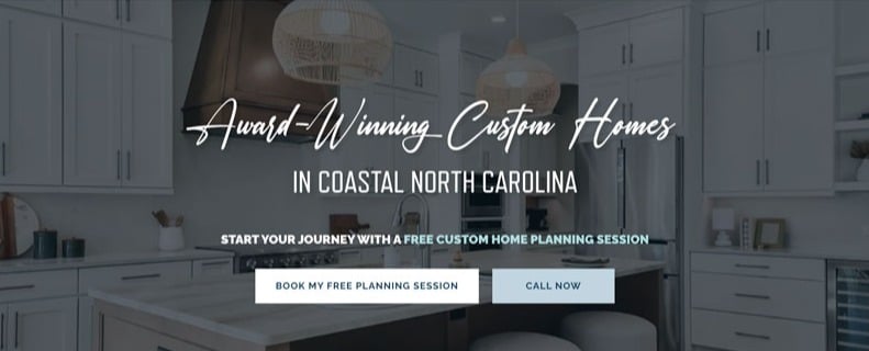 Website Mockup showing award winning custom homes builder Richmond Homes HubSpot website design
